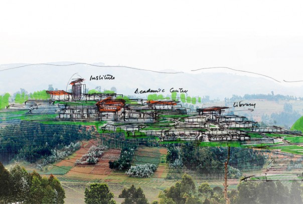 Drawing of campus
