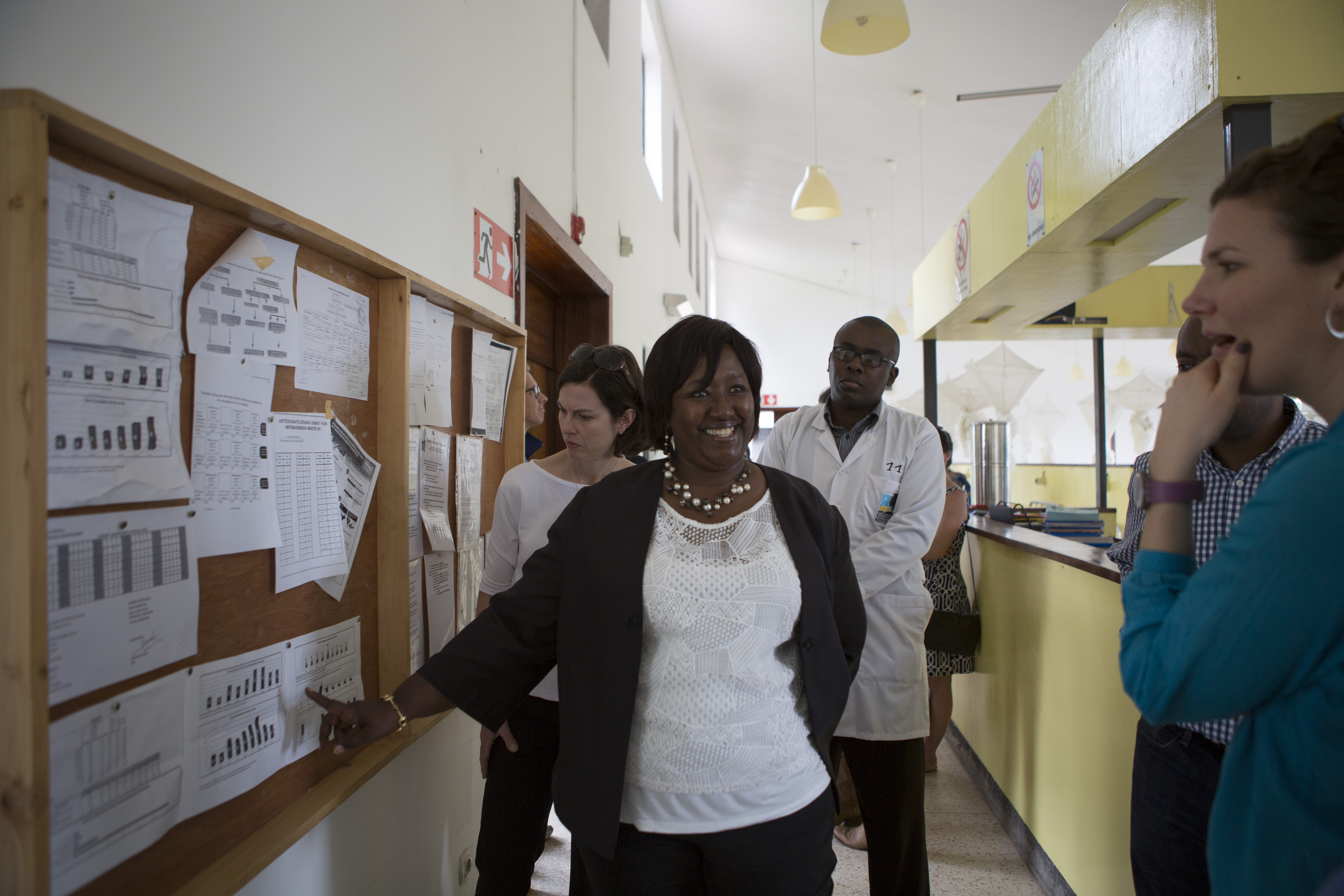 Dr. Agnes Binagwaho (left) visits Butaro District Hospital with representatives of the Bill & Melinda Gates Foundation and Inshuti Mu Buzima.