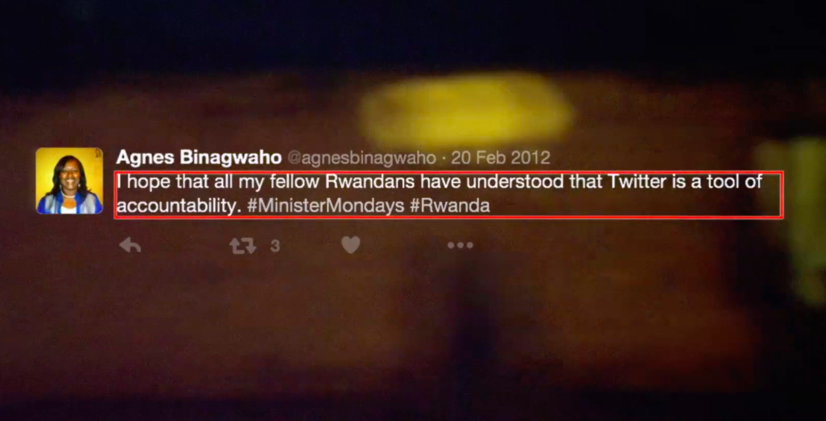 A screenshot from the Twitter account of Vice Chancellor Dr. Agnes Binagwaho during her time as Minister of Health of Rwanda.