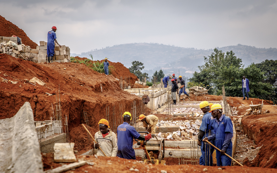 Photo by James Martin of UGHE campus construction in Butaro.